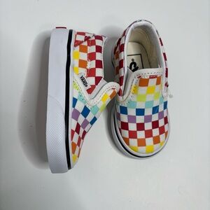 VANS Baby Rainbow Checker Sneaker Sz 4